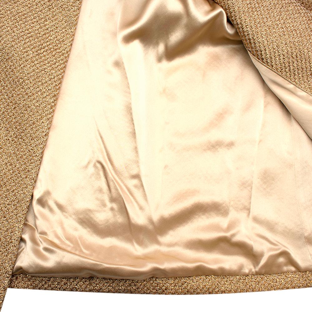Women's or Men's Louise Kennedy Rosie Gold Lurex Coat - Size US 8