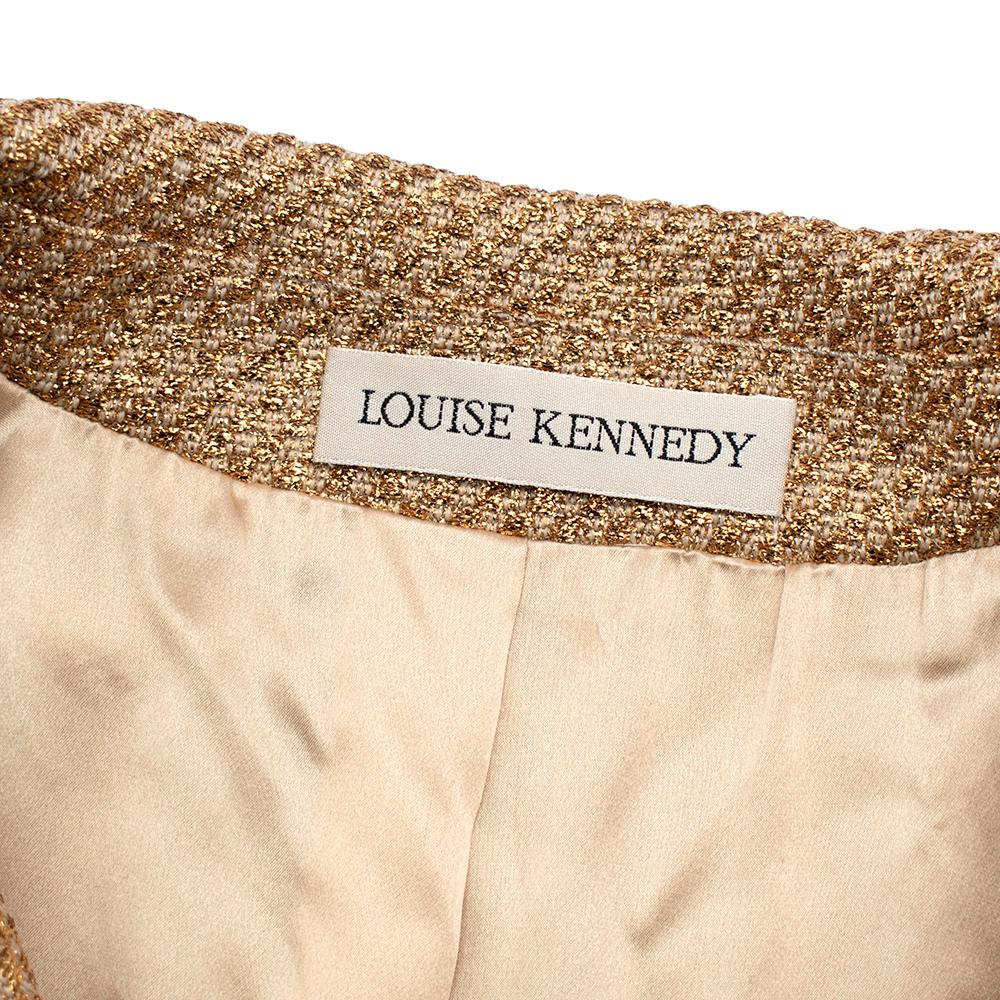 Louise Kennedy Rosie Gold Lurex Coat - Size US 8 3