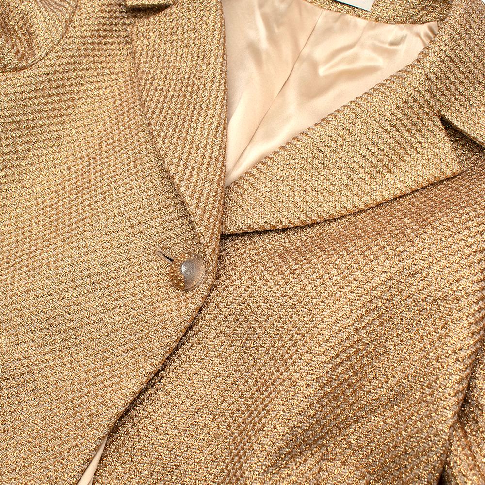 Louise Kennedy Rosie Gold Lurex Coat - Size US 8 4