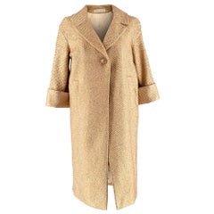 Louise Kennedy Rosie Gold Lurex Coat - Size US 8