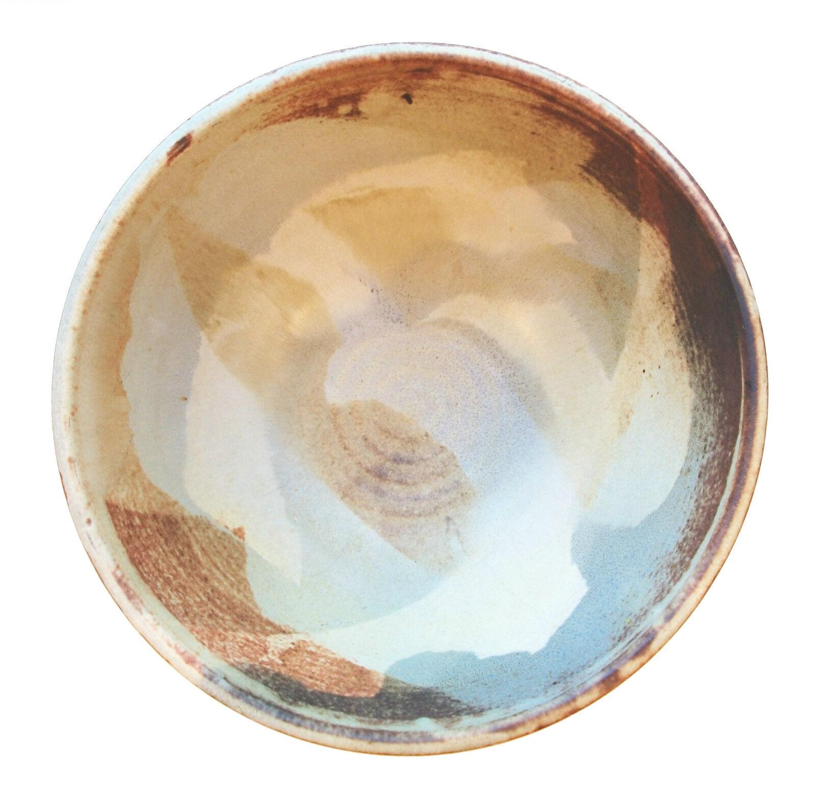 Mid-Century Modern Louise Macnab, Large Studio Pottery Bowl, Splash Decorated, Canada, 20th C For Sale