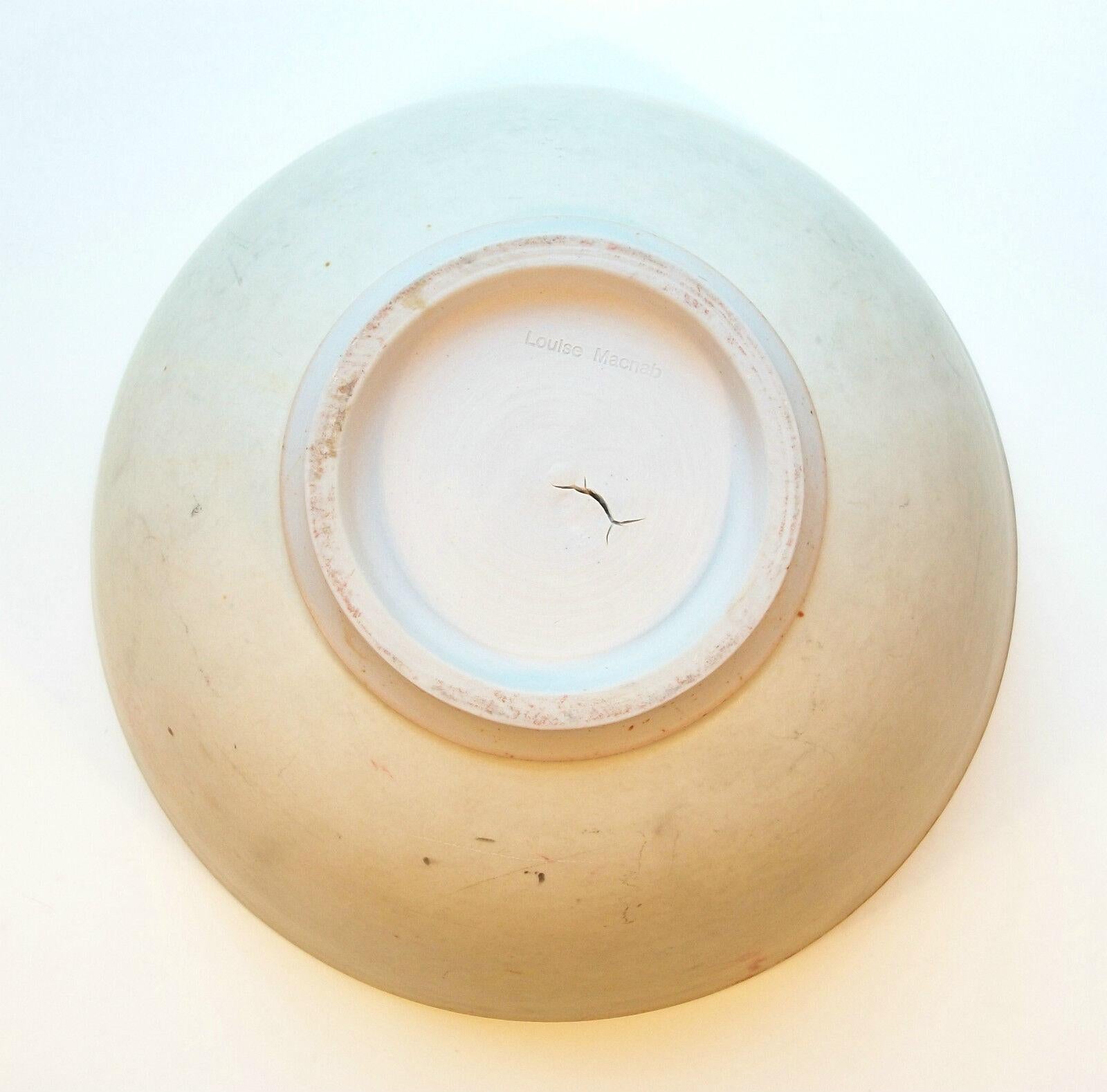 Louise Macnab, Large Studio Pottery Bowl, Splash Decorated, Canada, 20th C For Sale 1