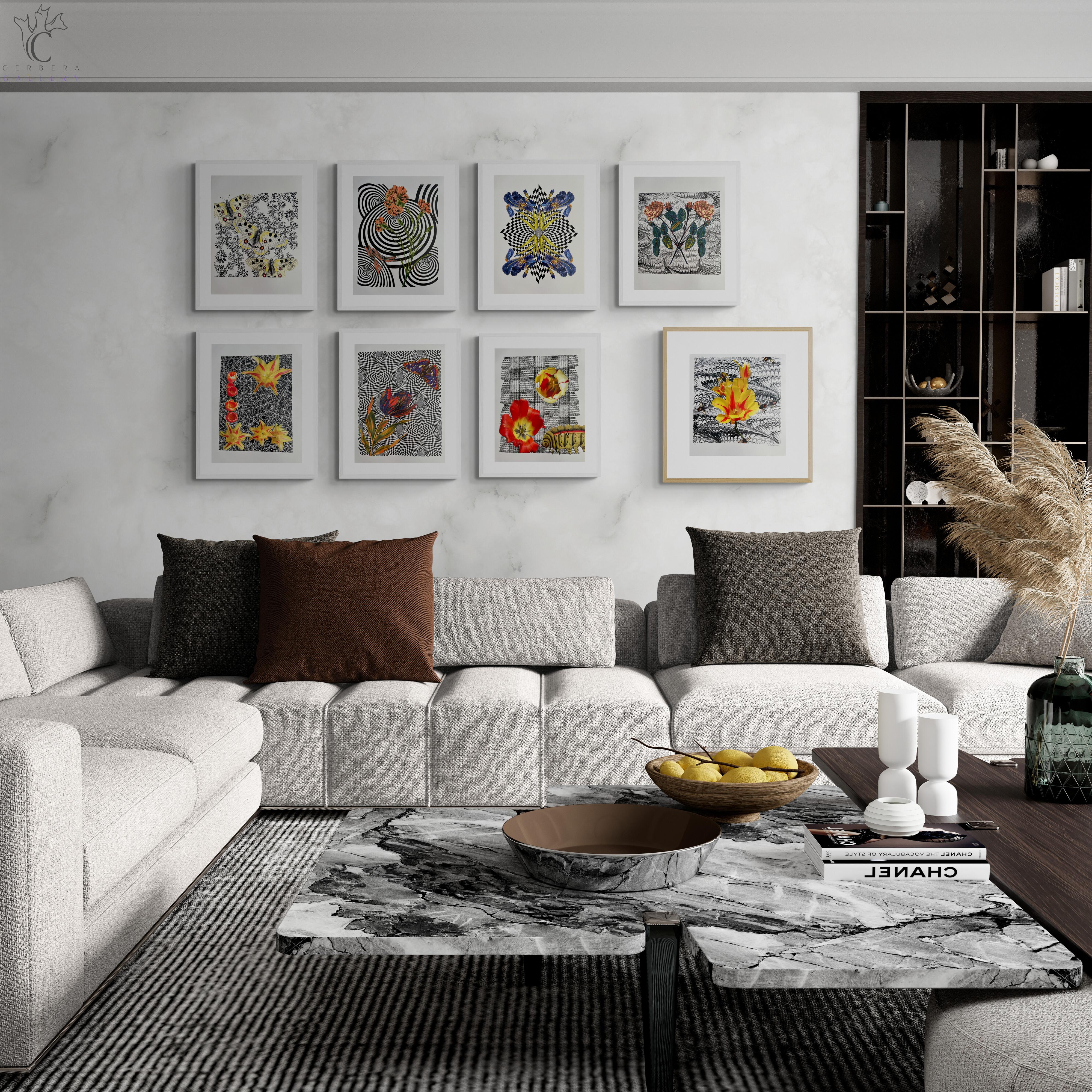 Diamond Iris (Recorte, Collage, Blanco y Negro, Patrones, Espacio Negativo) en venta 2