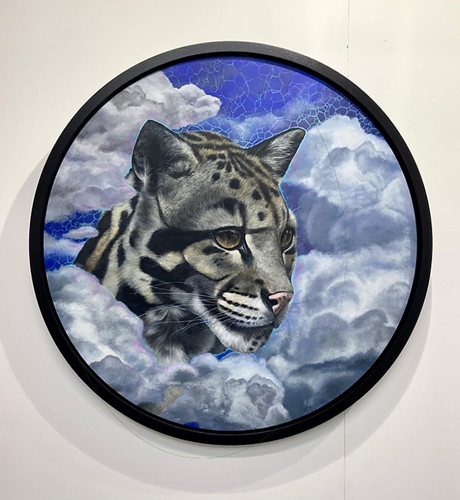 Non-Fungible Reality von Louise McNaught Zeitgenössisches Tier Leopard Ölgemälde im Angebot 1