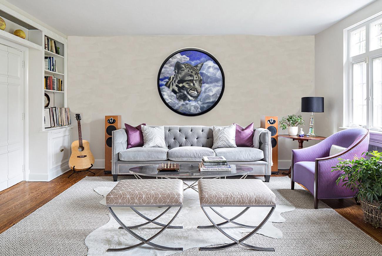 Non-Fungible Reality von Louise McNaught Zeitgenössisches Tier Leopard Ölgemälde im Angebot 4