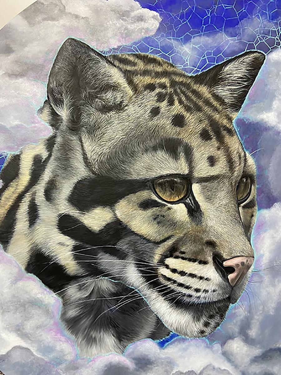 Non-Fungible Reality von Louise McNaught Zeitgenössisches Tier Leopard Ölgemälde im Angebot 5