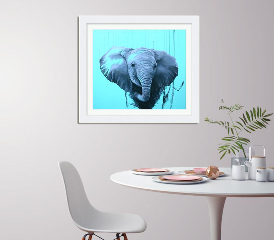 You are a Star by Louise McNaught - Blue Pop Elephant Animal Contemporary Print 2