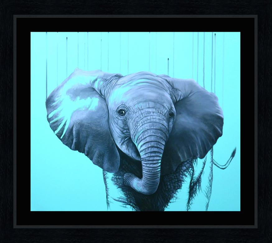You are a Star by Louise McNaught - Blue Pop Elephant Animal Contemporary Print 3
