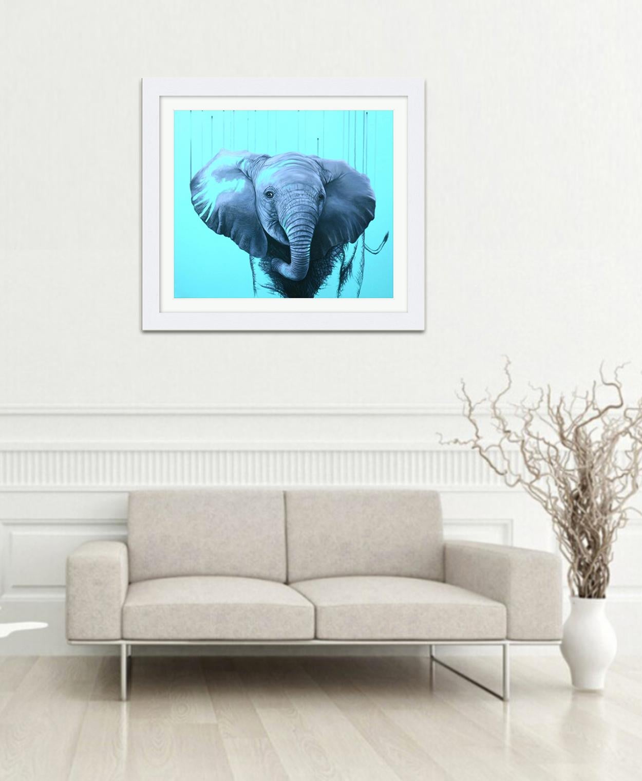 You are a Star by Louise McNaught - Blue Pop Elephant Animal Contemporary Print 5