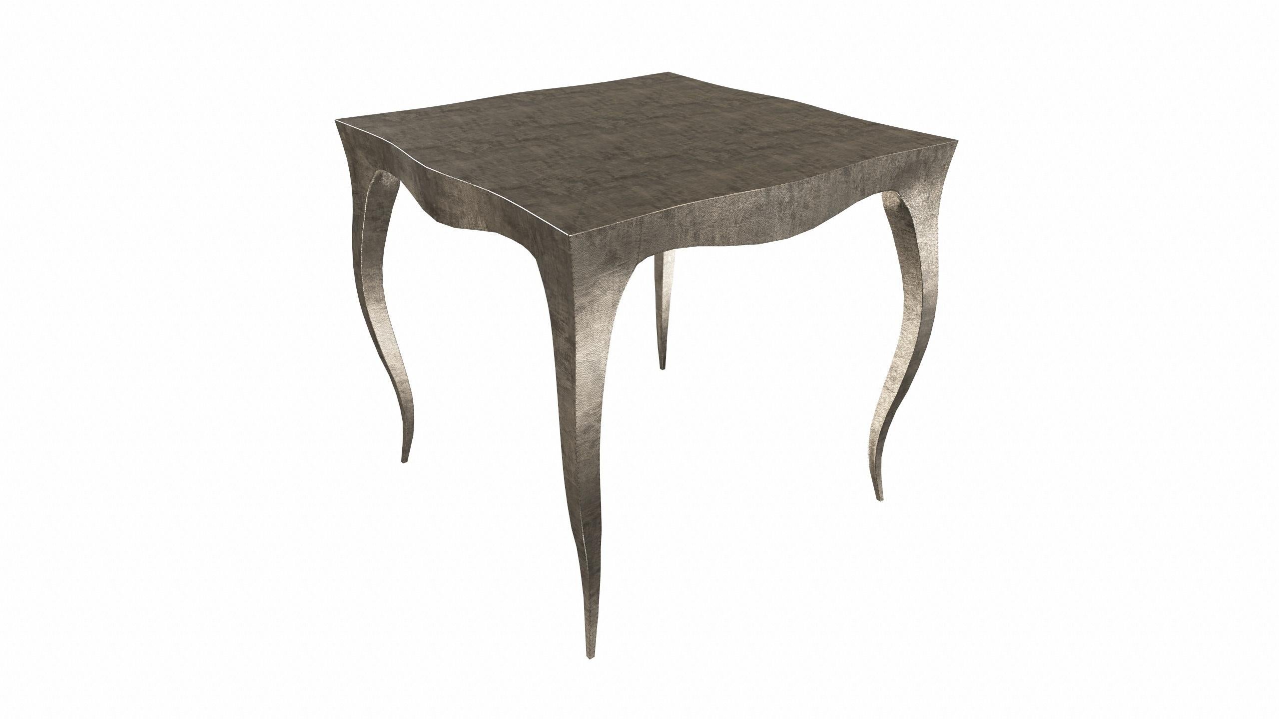 Hand-Carved Louise Nesting Tables  and Stacking Med Hammered Antique Bronze by Paul Mathieu For Sale