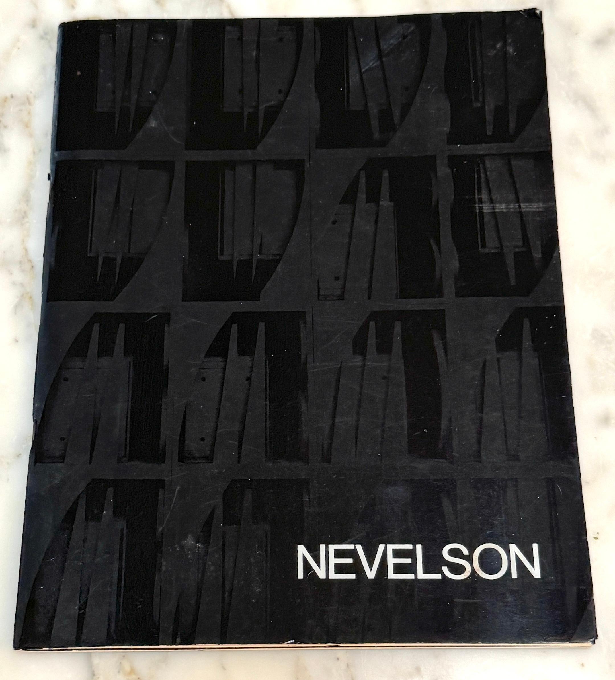 Nevelson Recent Wood Sculpture 
The Pace Gallery, Copyright Pace Editions Inc. 1969 

An exceptionally well-preserved, near mint condition personalized and artist-signed catalog of Louise Nevelson's 