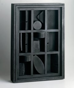 Louise Nevelson - Winter Chord - Hand-Signed Black Painted Wood Sculpture, 1974