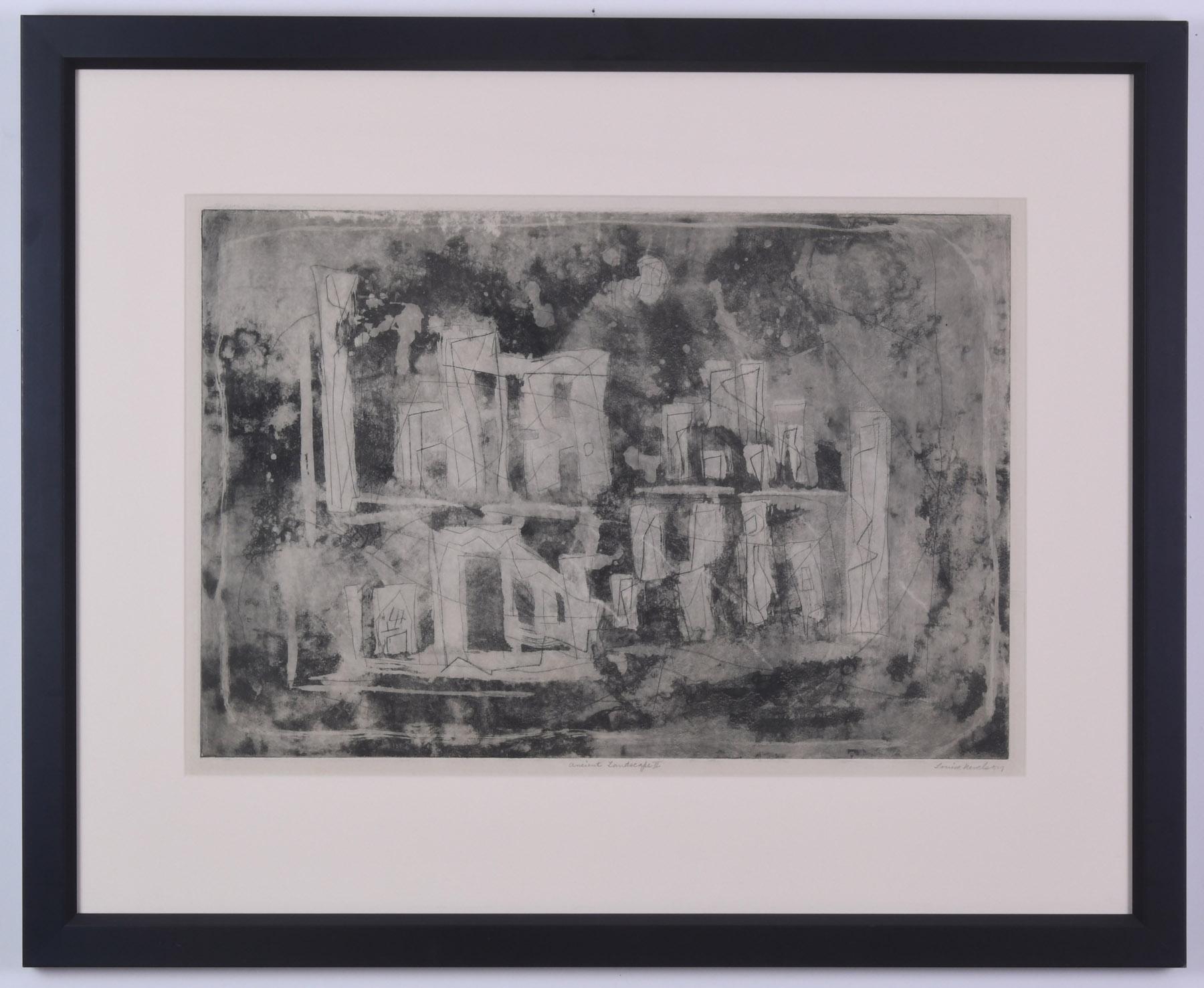 Ancient Landscape II (Ancient City) - Gray Abstract Print by Louise Nevelson