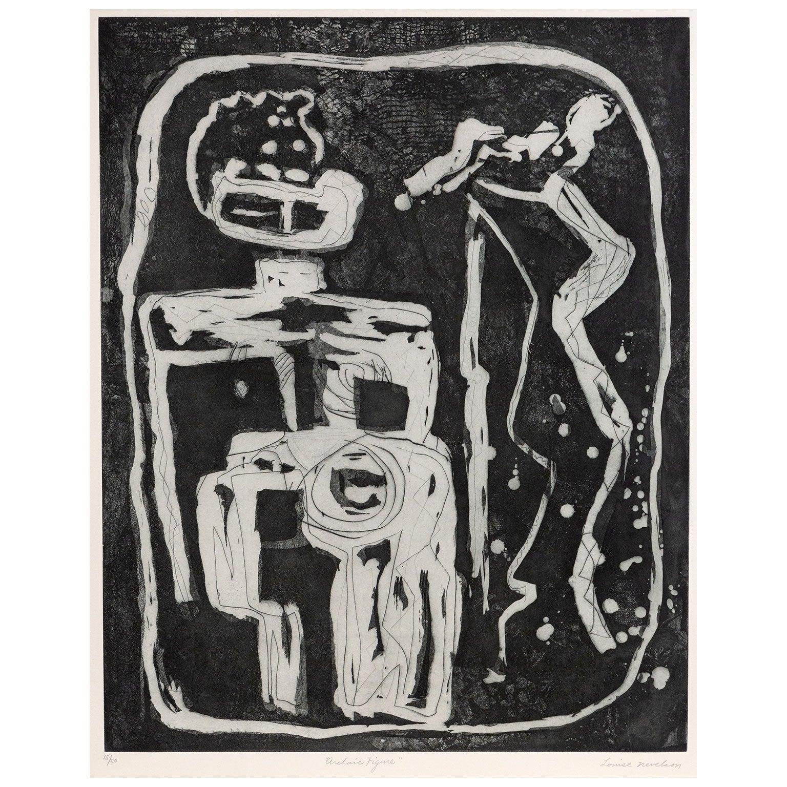 Archaic Figure - American Modern Print by Louise Nevelson
