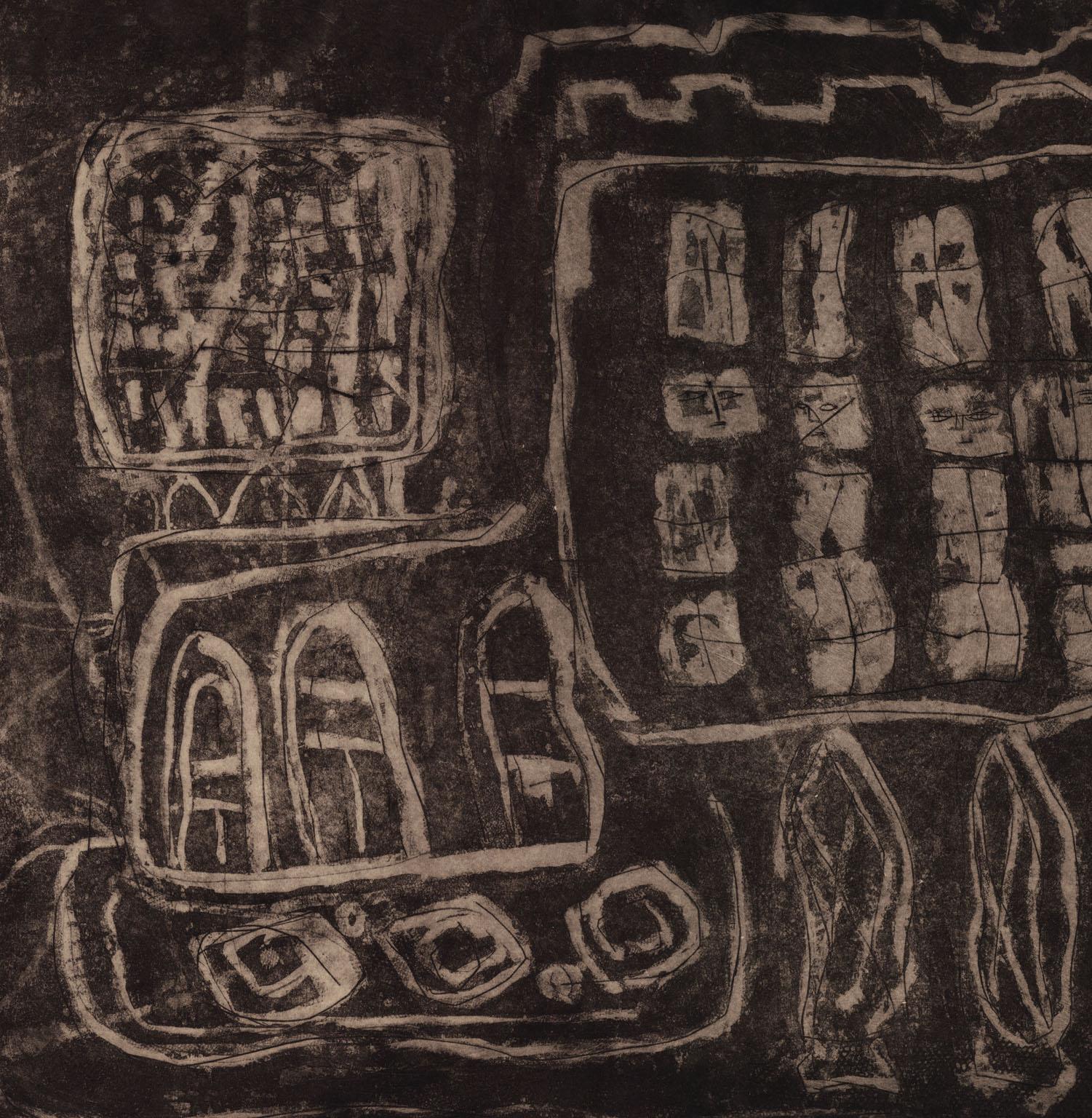 Wagon im Zirkusstil (Schwarz), Abstract Print, von Louise Nevelson