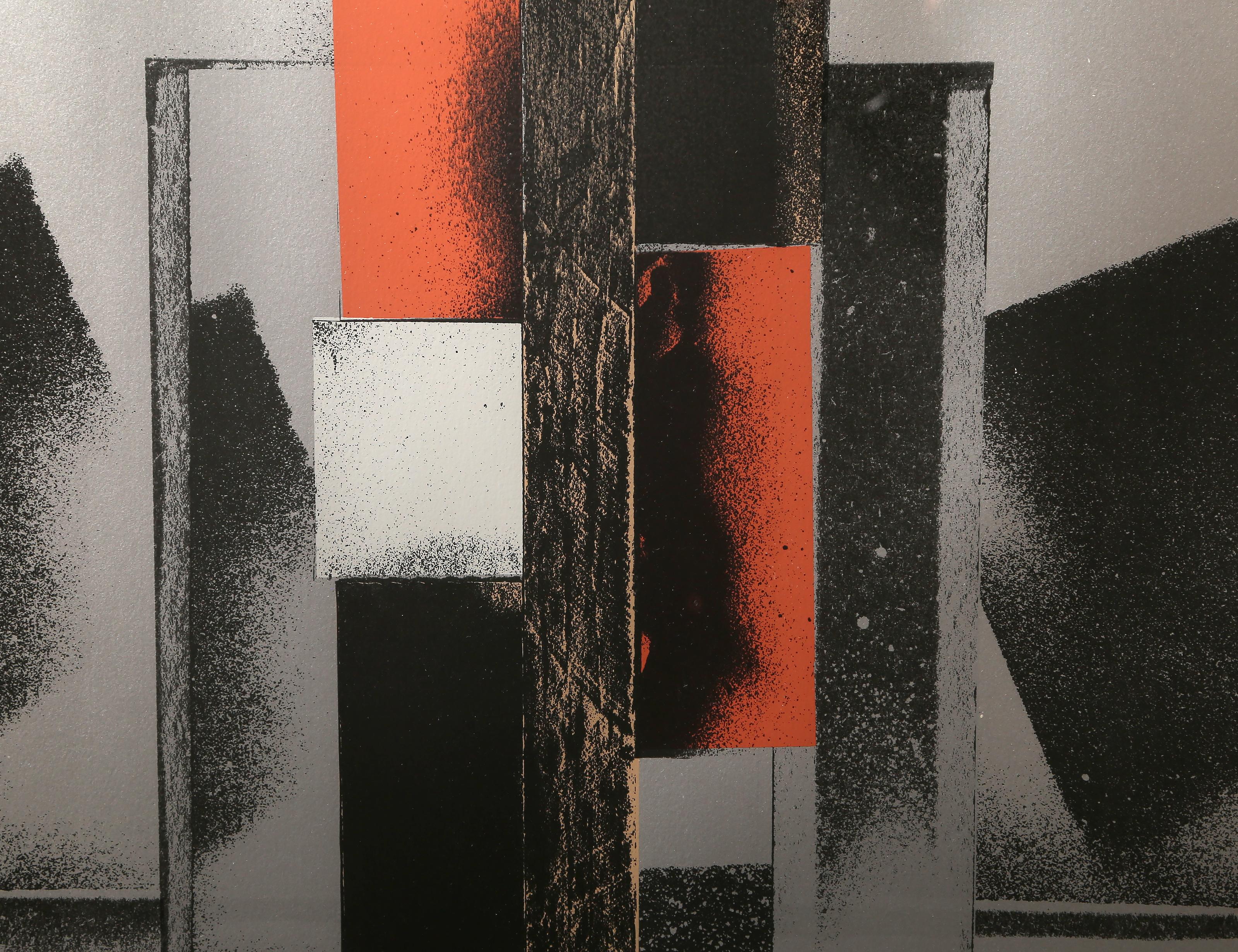 Geometric Abstract Screenprint by Louise Nevelson For Sale 1