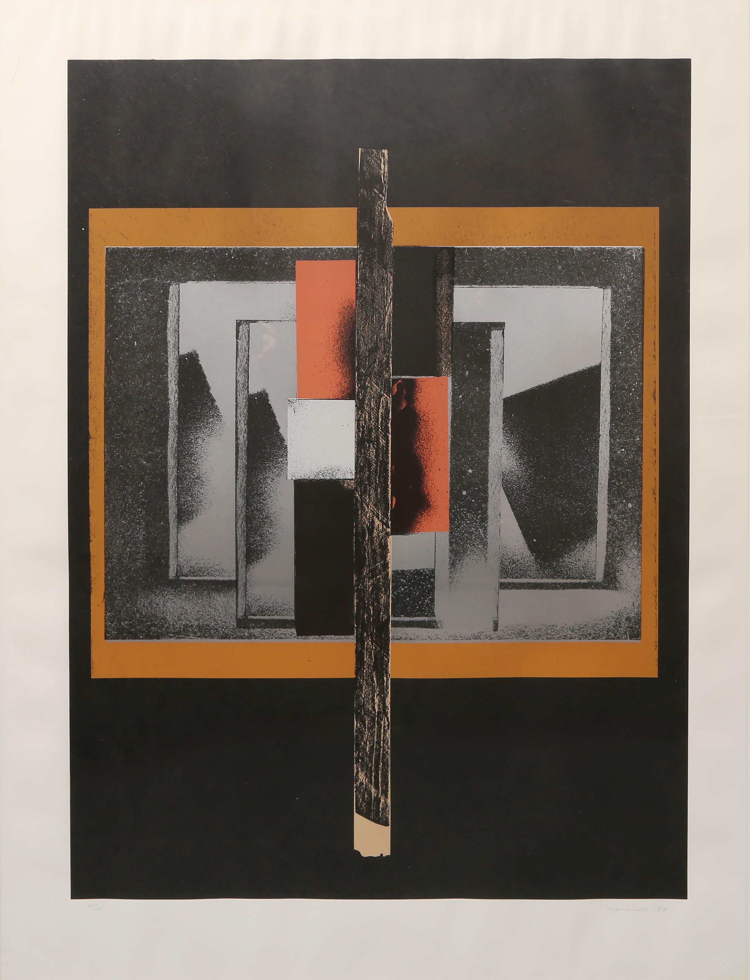 Geometric Abstract Screenprint by Louise Nevelson For Sale 2