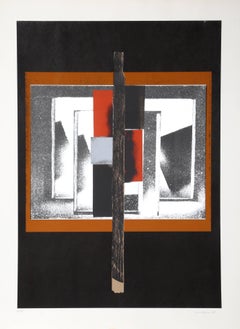 Geometric Abstract Silkscreen by Louise Nevelson