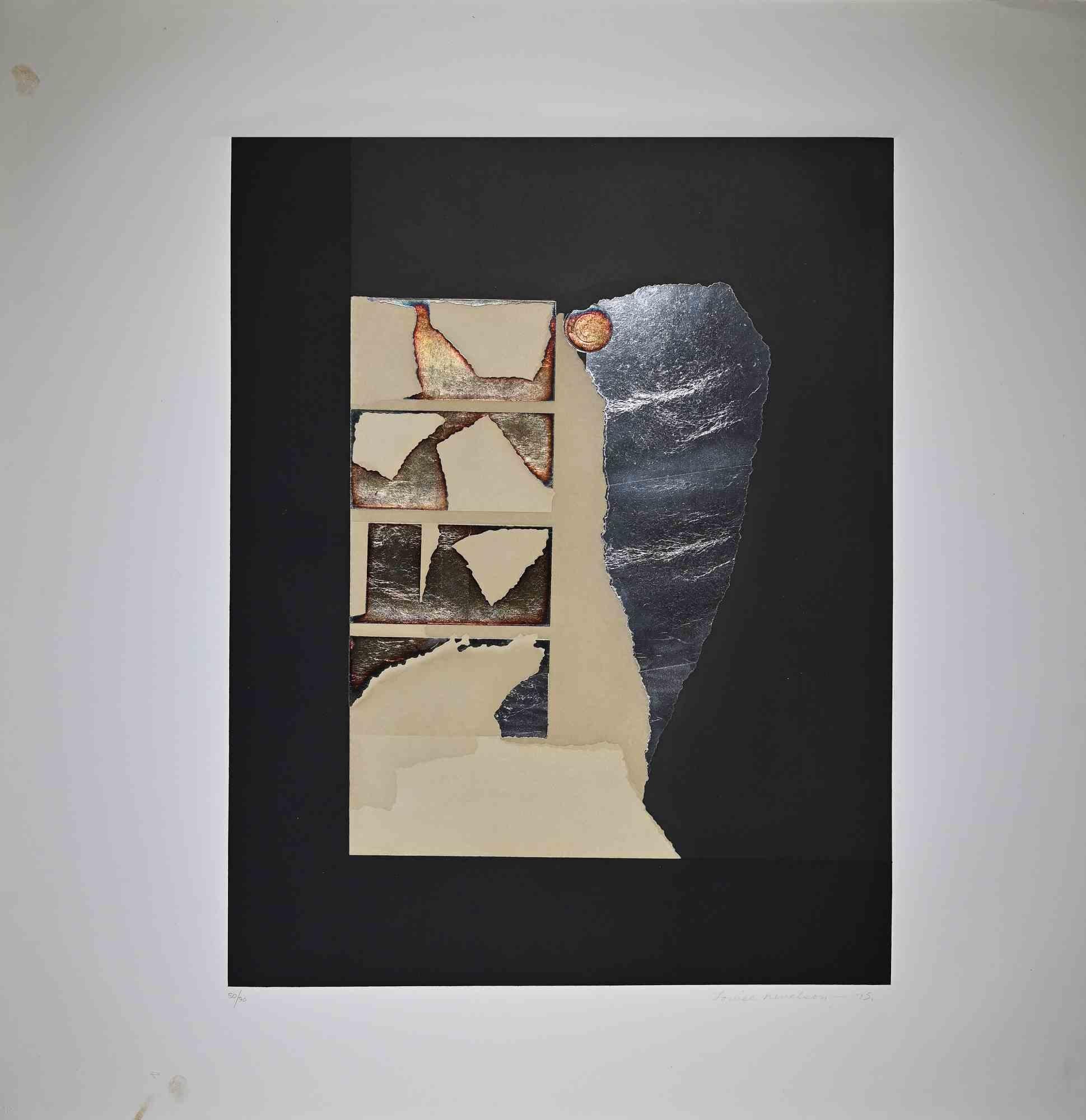 Graphic Presence  is an original Contempory artwork realized by Louise  Nevelson (Poltava, 1899 – 1988) in 1975 .

Original etching and aquatint on copper plate printed in 4 colors on Fabriano Rosaspina paper.

Hand-signed  and dated on the lower