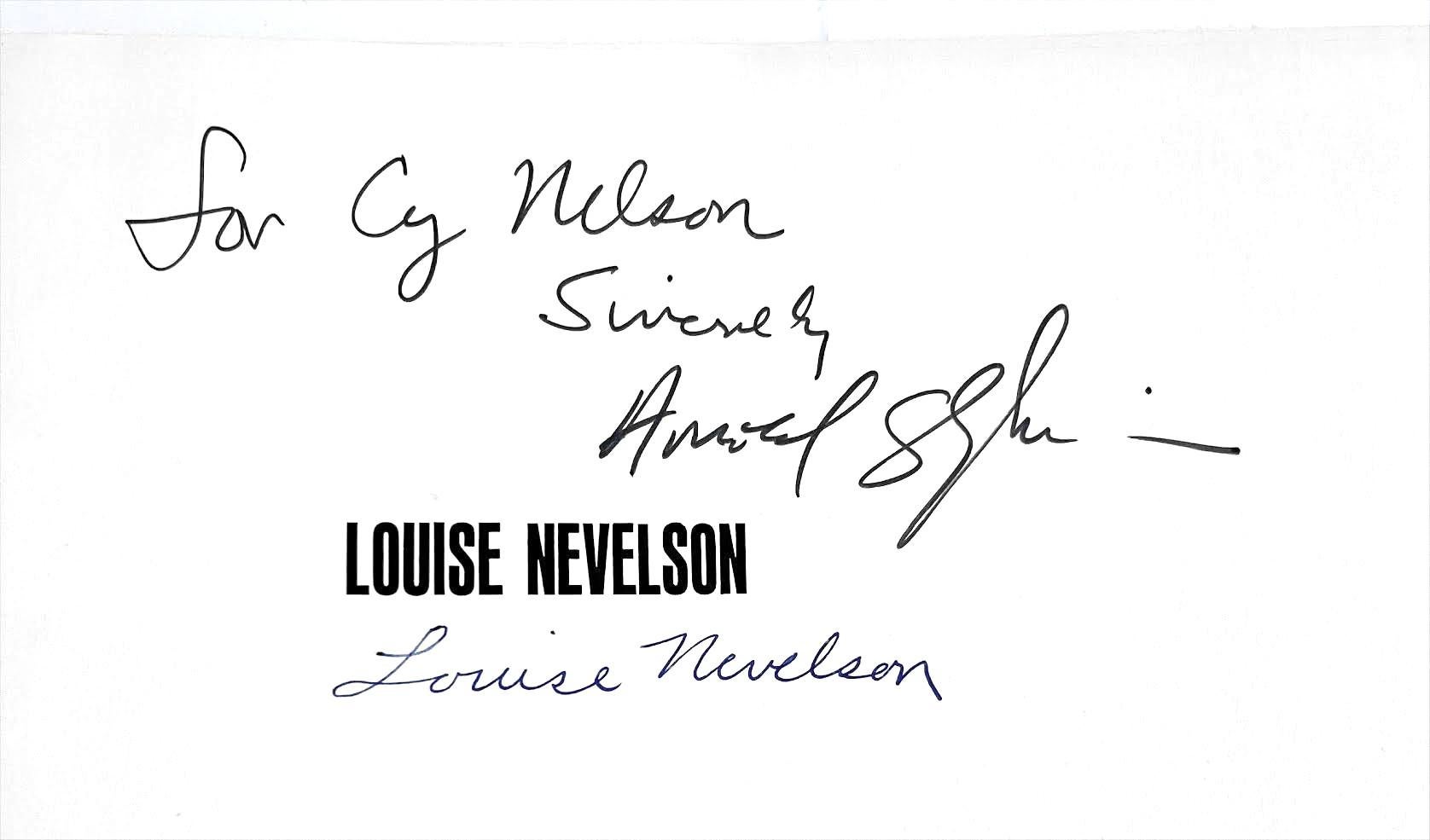 Louise Nevelson (Hand signed by BOTH Arne Glimcher and Louise Nevelson) For Sale 1