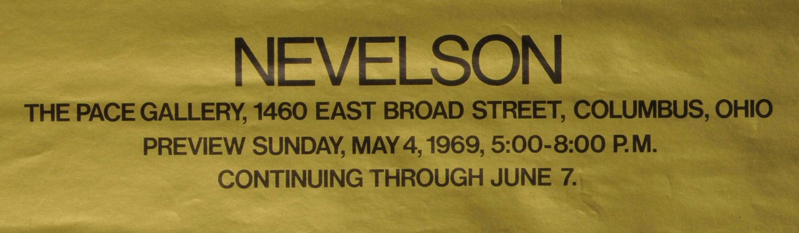 Nevelson  Poster for The Pace Gallery, Columbus - Brown Abstract Print by Louise Nevelson