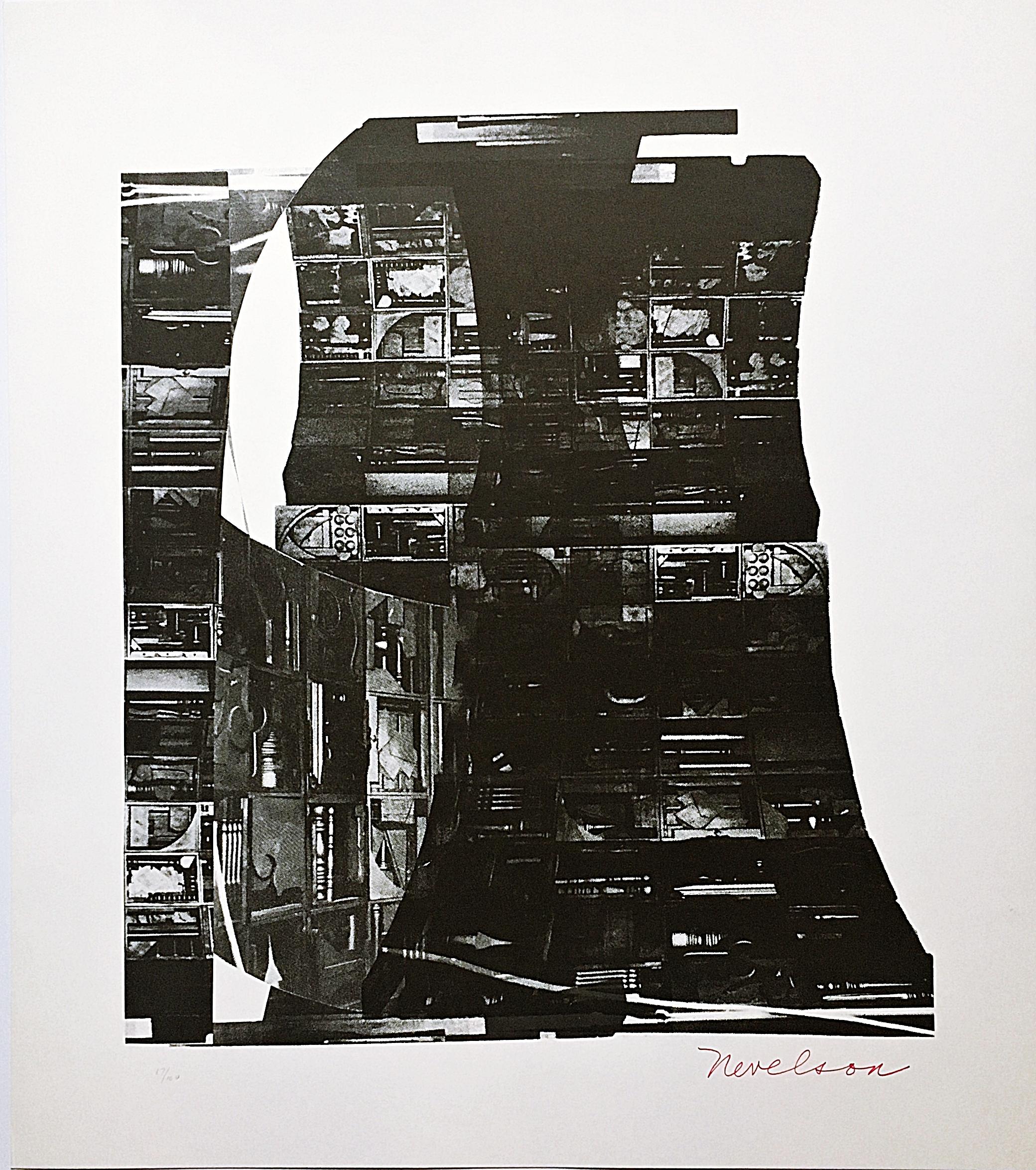 Night Reflections, rare 1960s abstract silkscreen, hand signed & numbered 17/100 - Print by Louise Nevelson