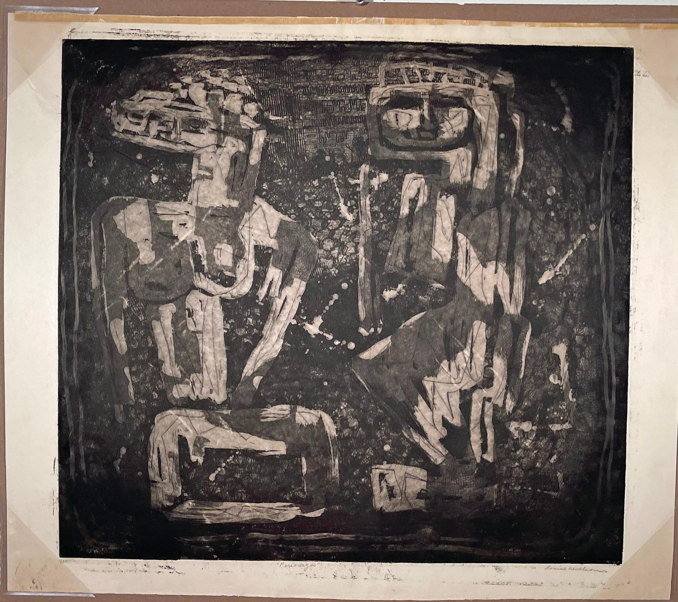 Figurative Print de Louise Nevelson - UNA FIGURA ANTIGUA