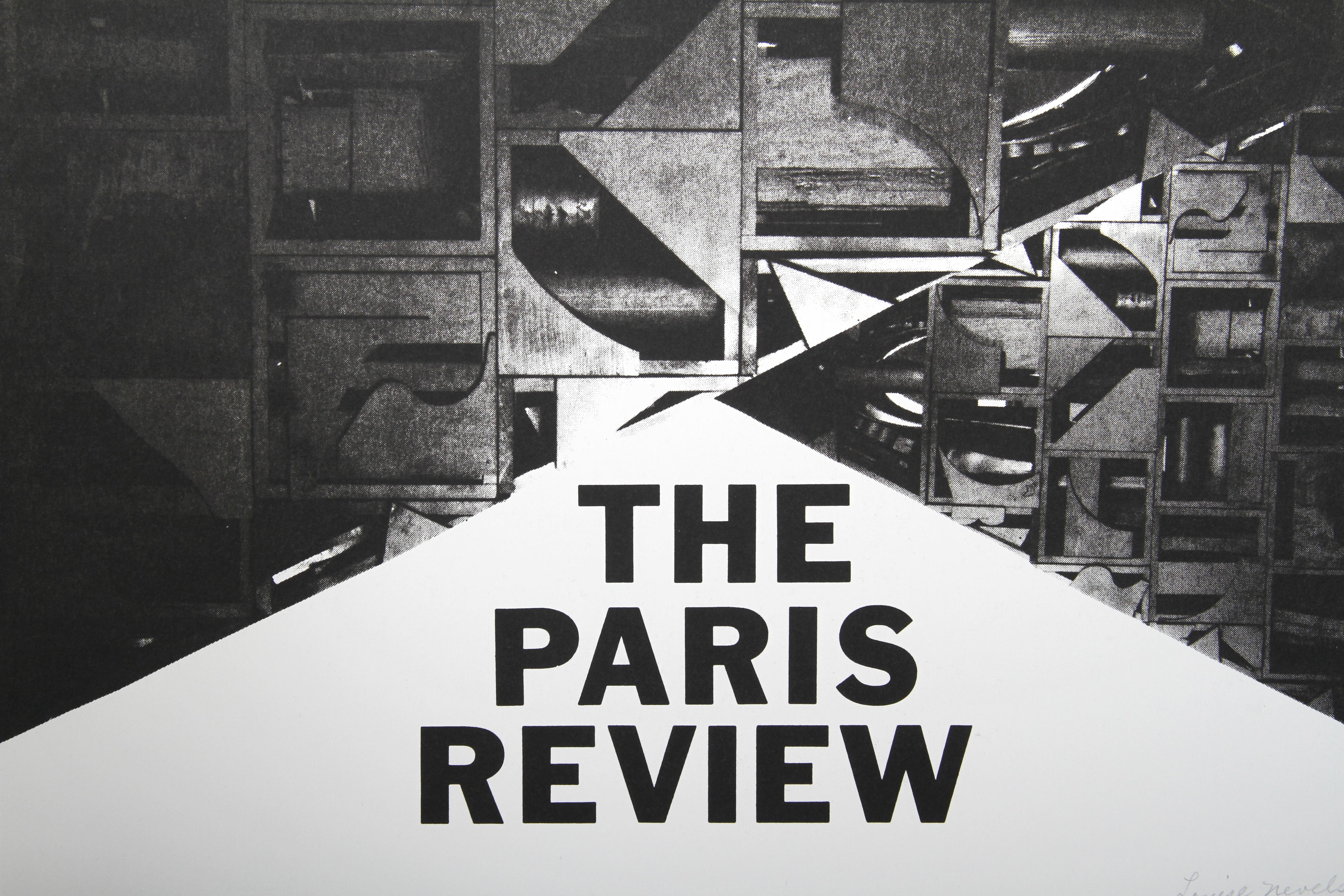 Paris Review, Abstract Black and White Screenprint by Louise Nevelson For Sale 1