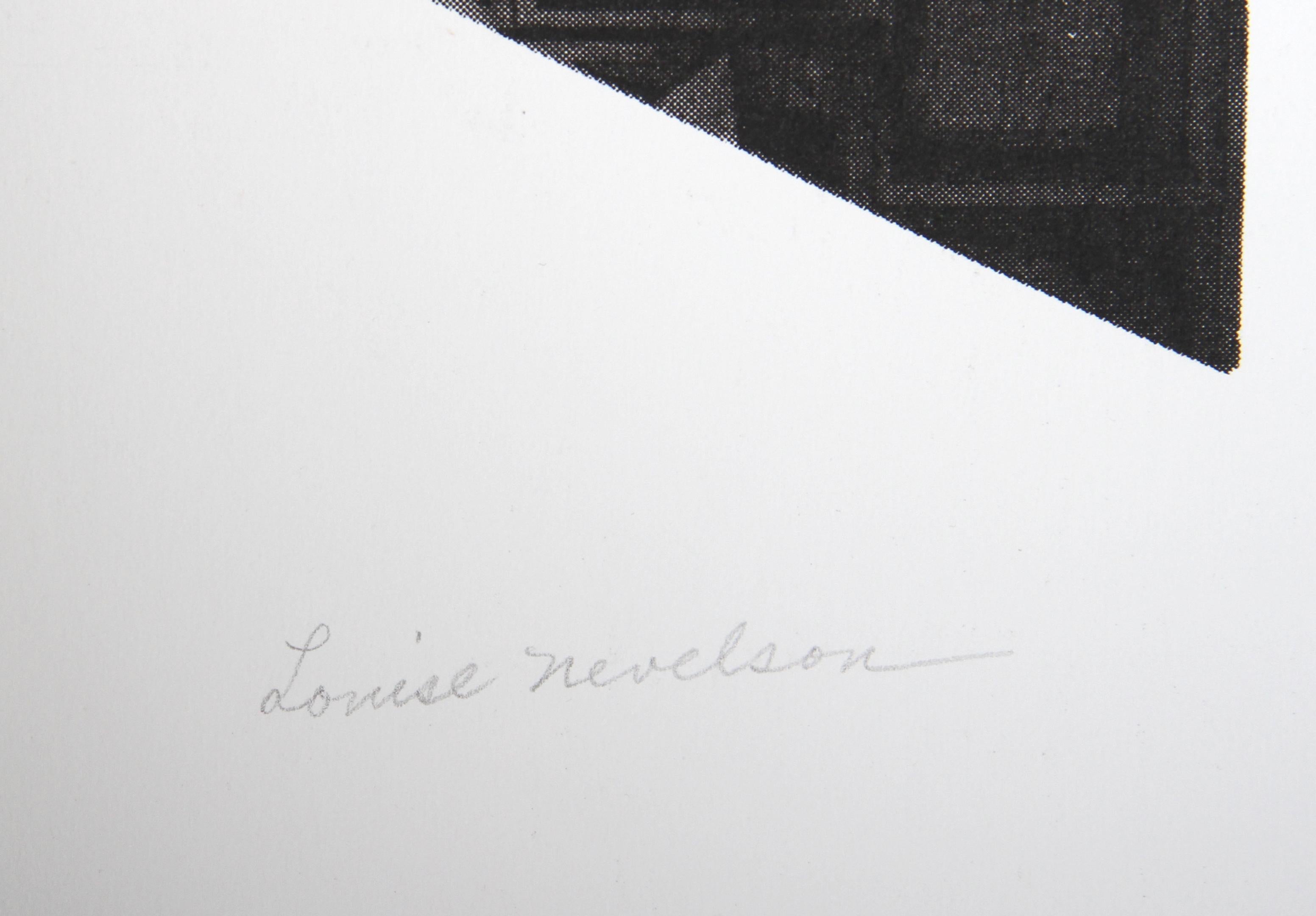 Paris Review, Abstract Black and White Screenprint by Louise Nevelson For Sale 2