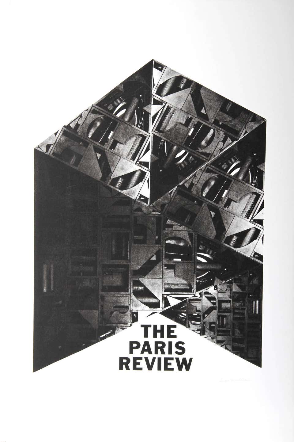 Paris Review, Abstract Black and White Screenprint by Louise Nevelson