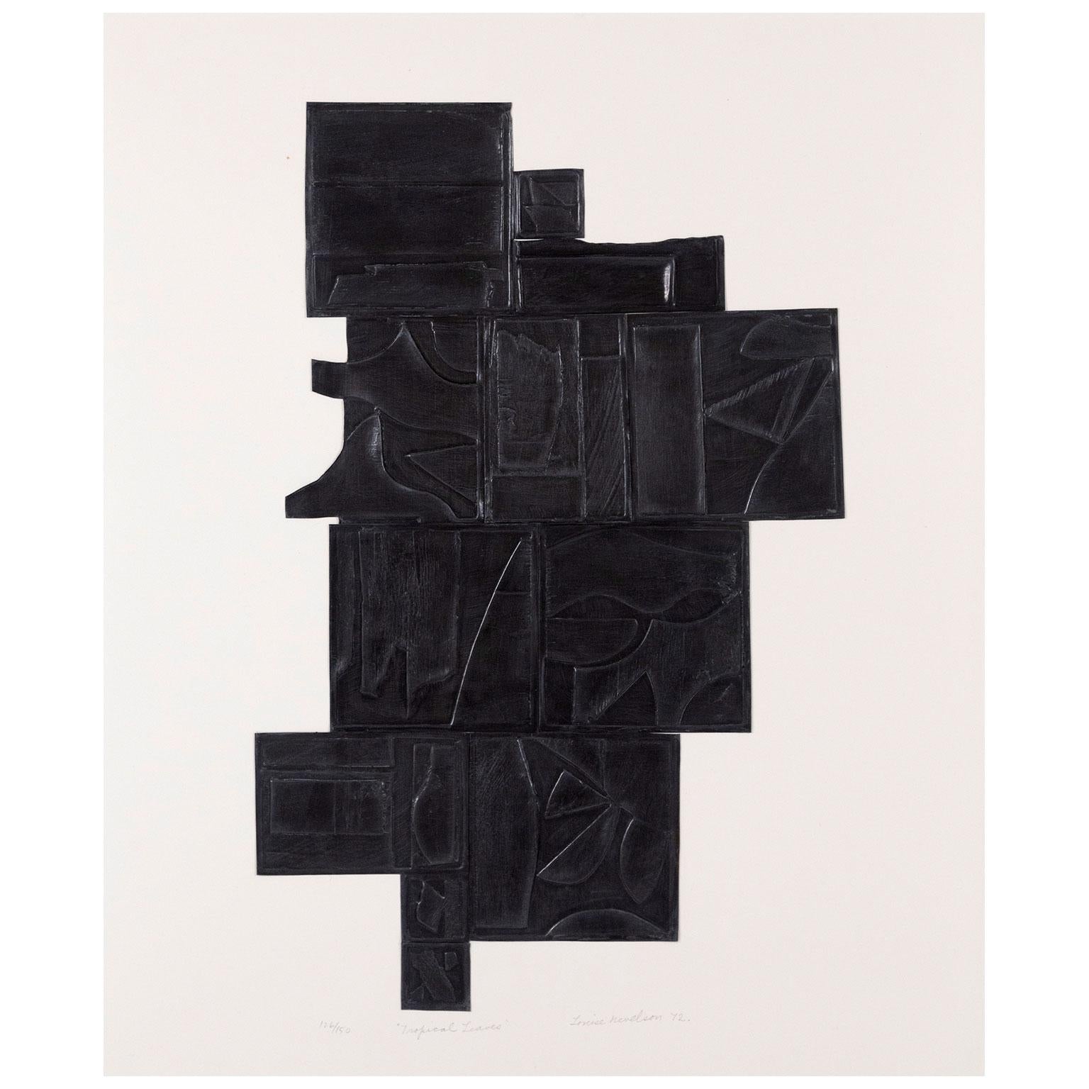 Louise Nevelson Abstract Print – Tropical Leaf