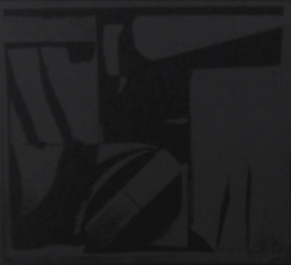 Untitled (Image of black assemblage on black background) - Print by Louise Nevelson