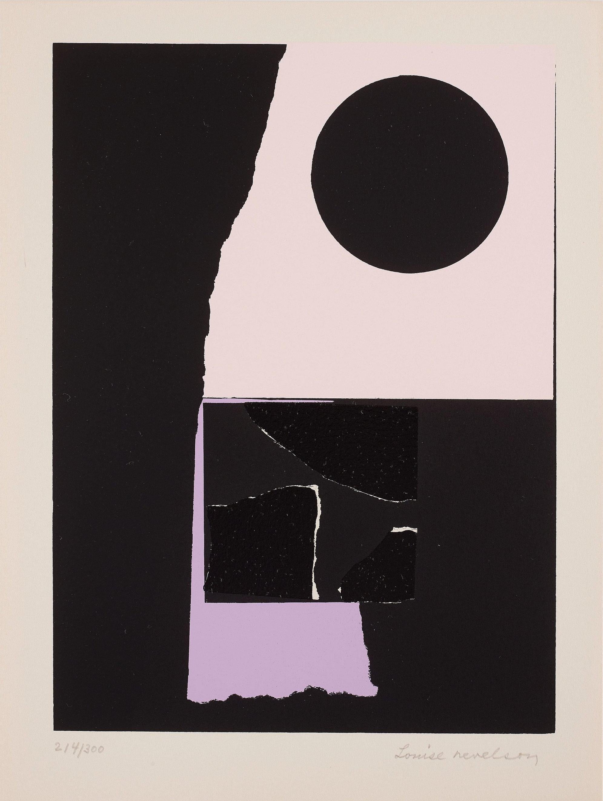 LOUISE NEVELSON
Untitled, 1973

Screenprint with varnish additions, on rag paper
Signed and numbered from the edition of 300
With the artist's copyright inkstamp verso
From The New York Collection for Stockholm
Printed by Styria Studio Inc., New