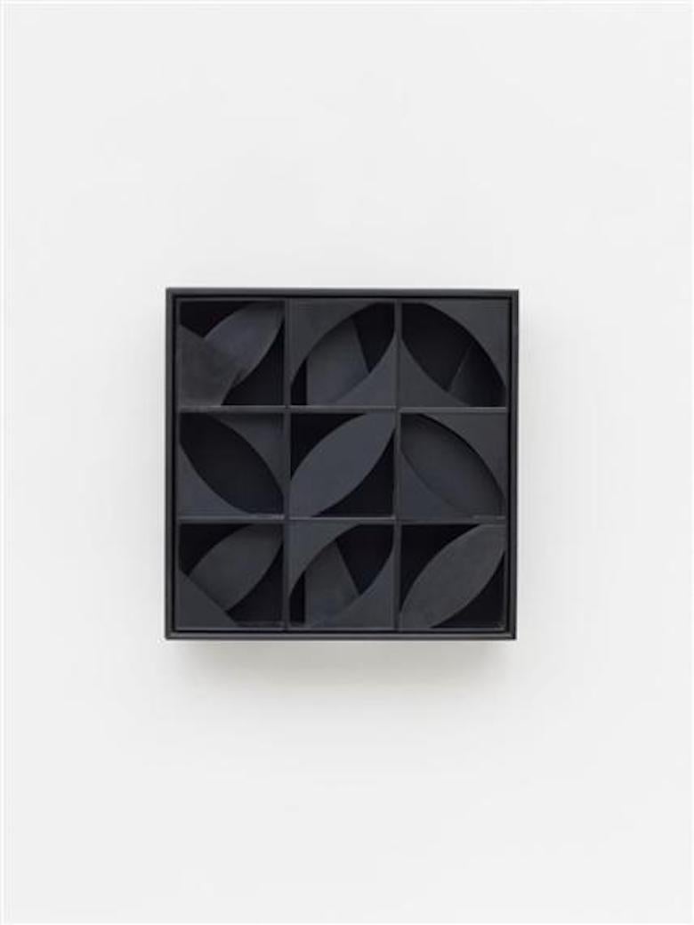 Louise Nevelson Abstract Sculpture - Night Leaf, USA, 1973  Painted wood multiple  Incised initials