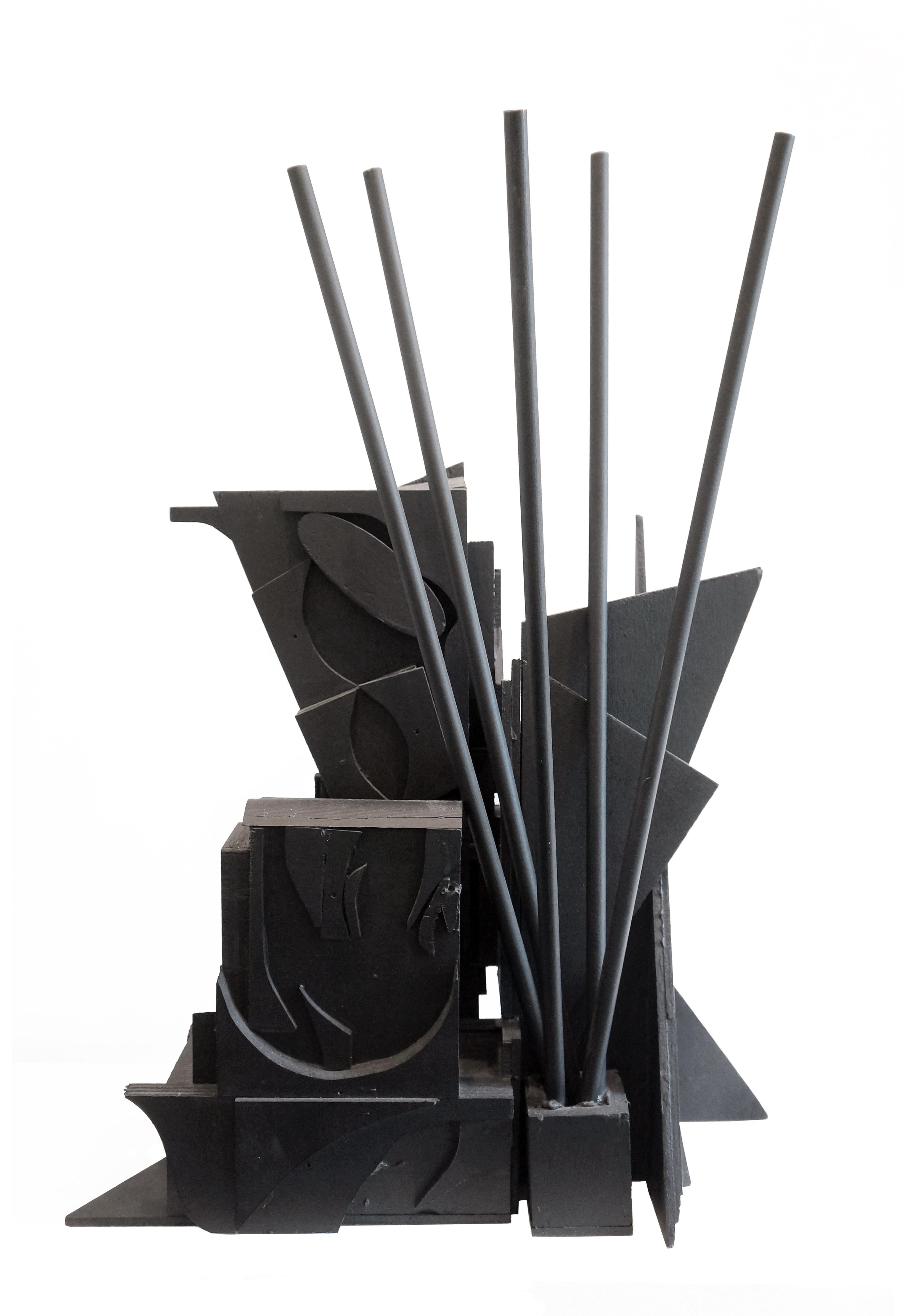 U.J.A. FEDERATION SCULPTURE Edition C - Brown Abstract Sculpture by Louise Nevelson