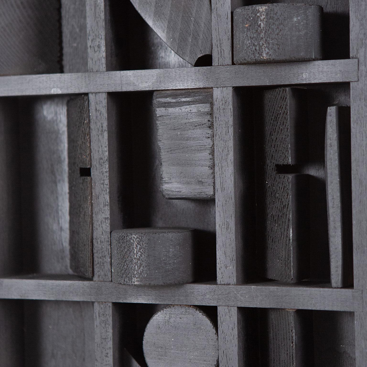 Winter Chord - Brown Abstract Sculpture by Louise Nevelson