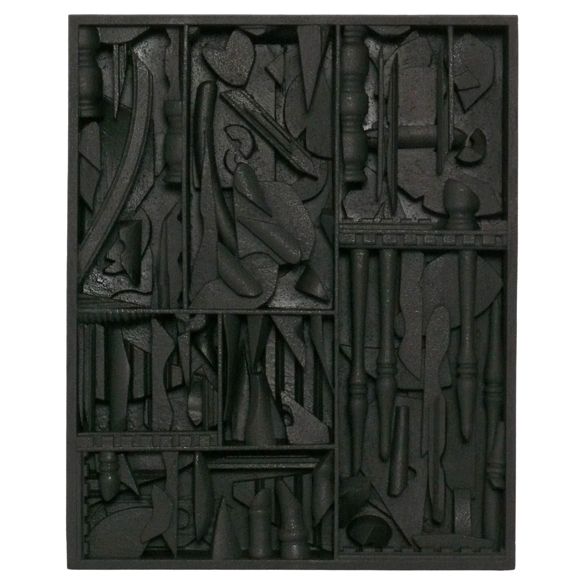 Louise Nevelson Style Abstract Assemblage Sculpture Mid Century Modern 24x20