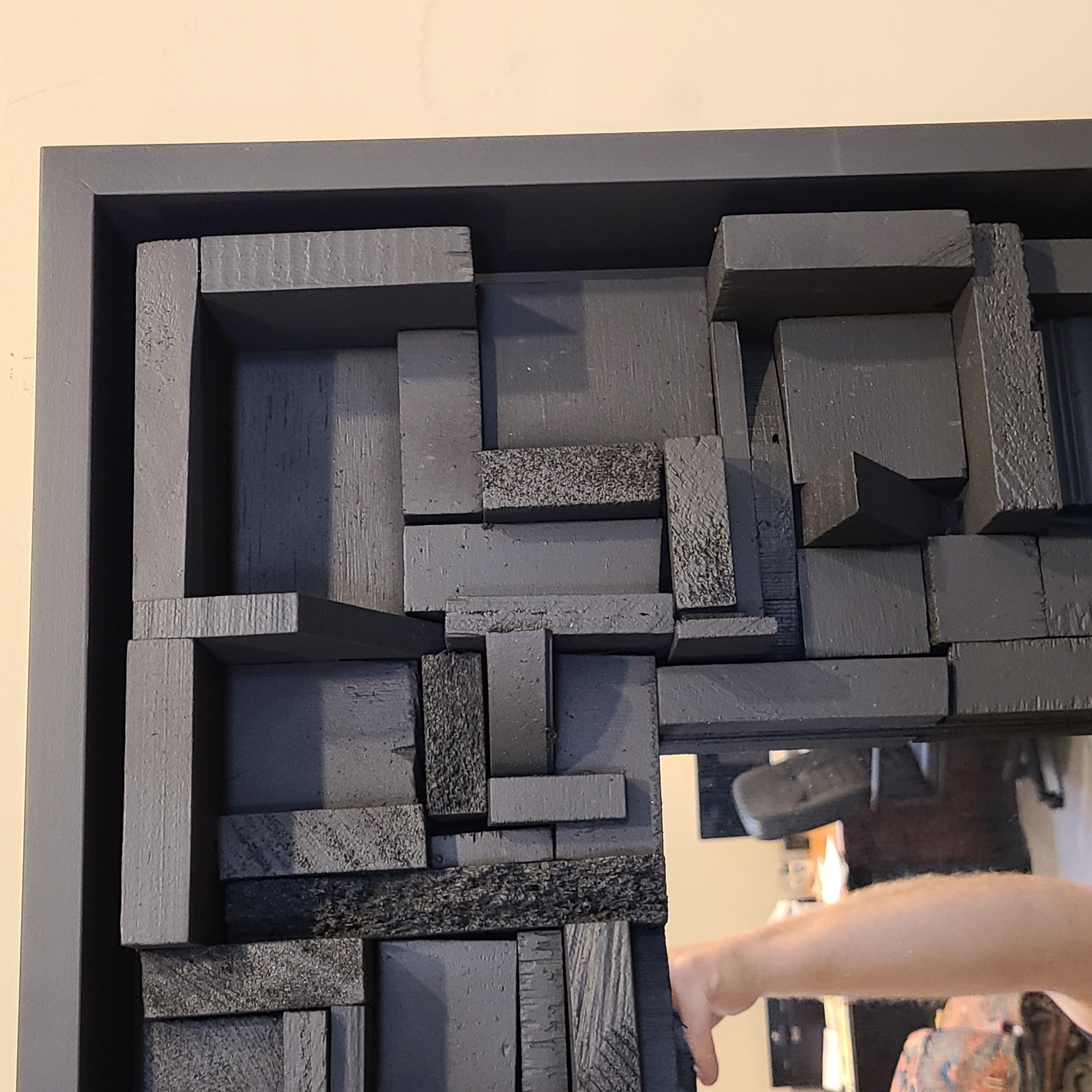 Louise Nevelson Style Mirror, circa 1960 For Sale 5