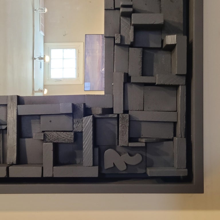 Louise Nevelson Style Mirror, circa 1960 For Sale 7