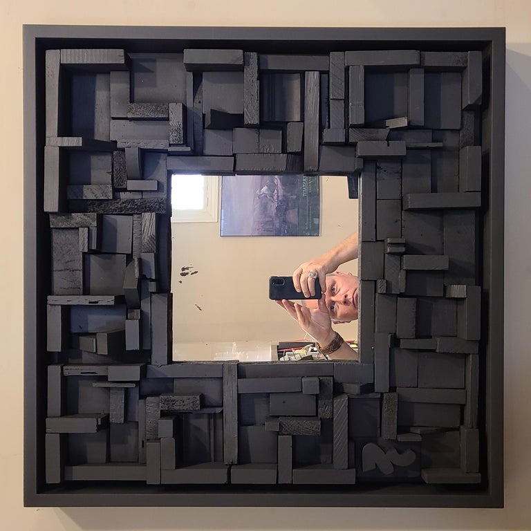 Louise Nevelson Style Mirror, circa 1960 For Sale 8