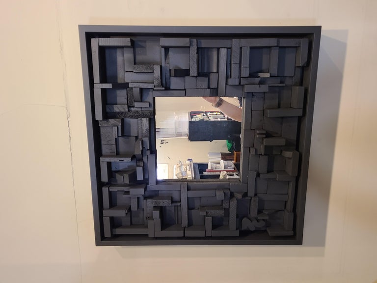 Louise Nevelson Style Mirror, circa 1960 For Sale 10