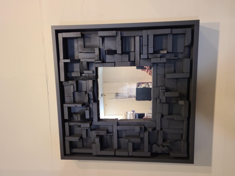 Louise Nevelson Style Mirror, circa 1960 For Sale 11
