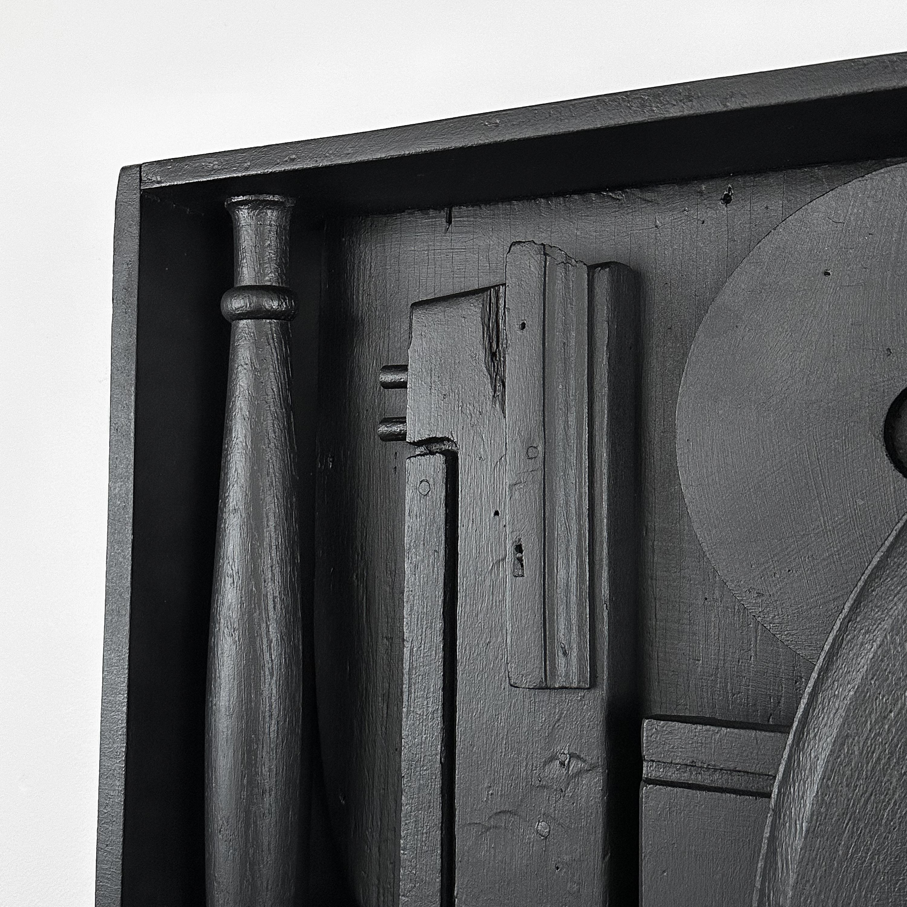 Louise Nevelson Style Wood Assemblage Wall Sculptures In Good Condition In Chicago, IL