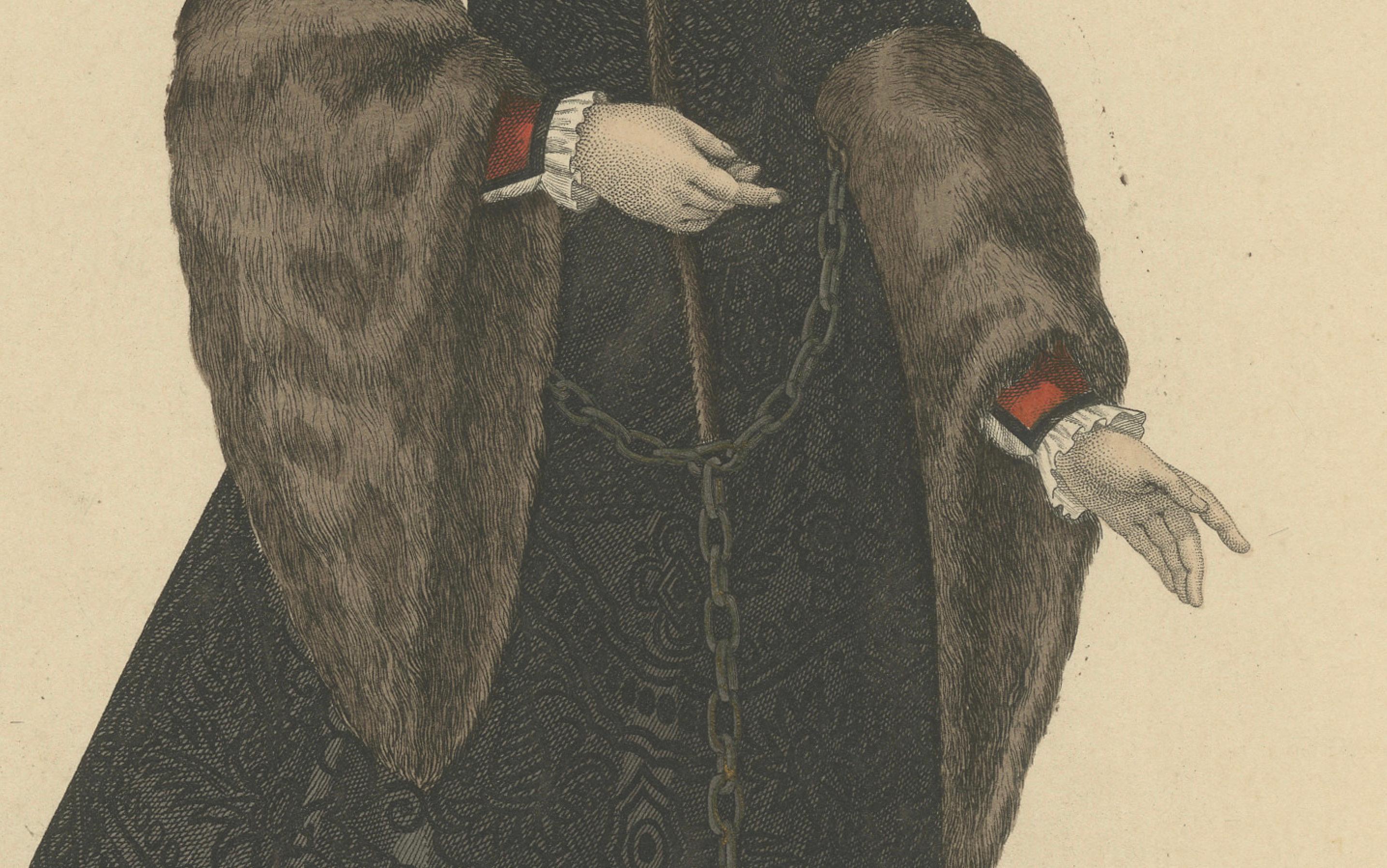 Louise von Savoyen, Regentin von Frankreich - Handkolorierter Kupferstich, um 1900 (Französisch) im Angebot