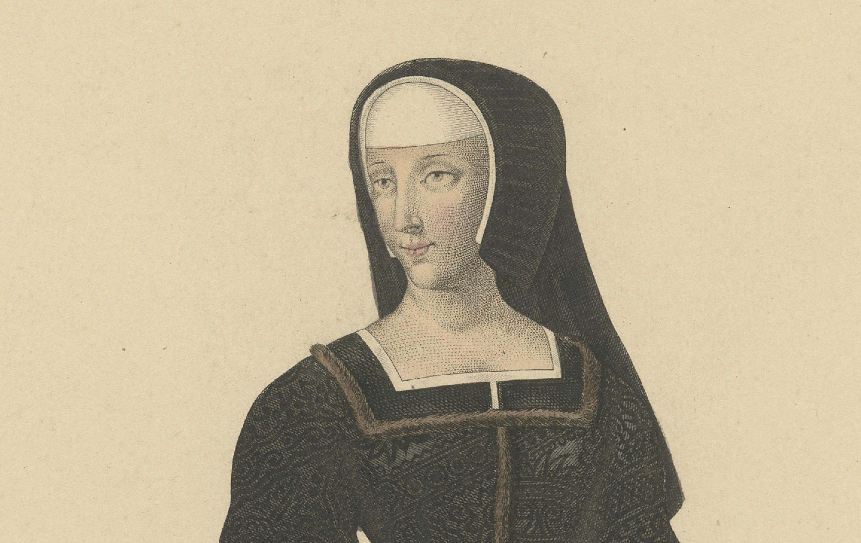 Louise von Savoyen, Regentin von Frankreich - Handkolorierter Kupferstich, um 1900 im Zustand „Gut“ im Angebot in Langweer, NL