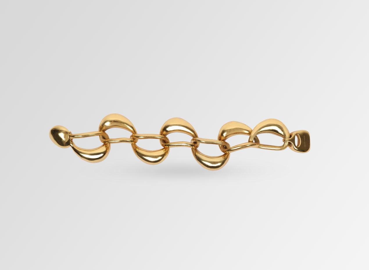 Contemporary Louise Olsen 24 Karat Gold Plate Cocoon Bracelet For Sale