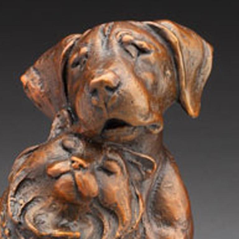 Puppy Love - Sculpture by Louise Peterson