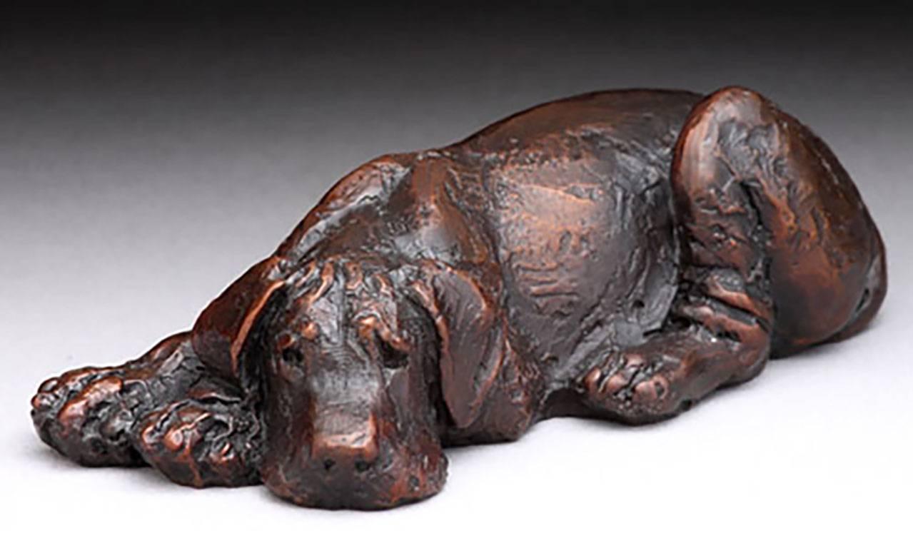 Puppy Watch (mini)  - Sculpture by Louise Peterson