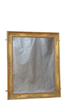 French Napoleonic Giltwood Wall Mirror, France, Floral Carvings, c1830