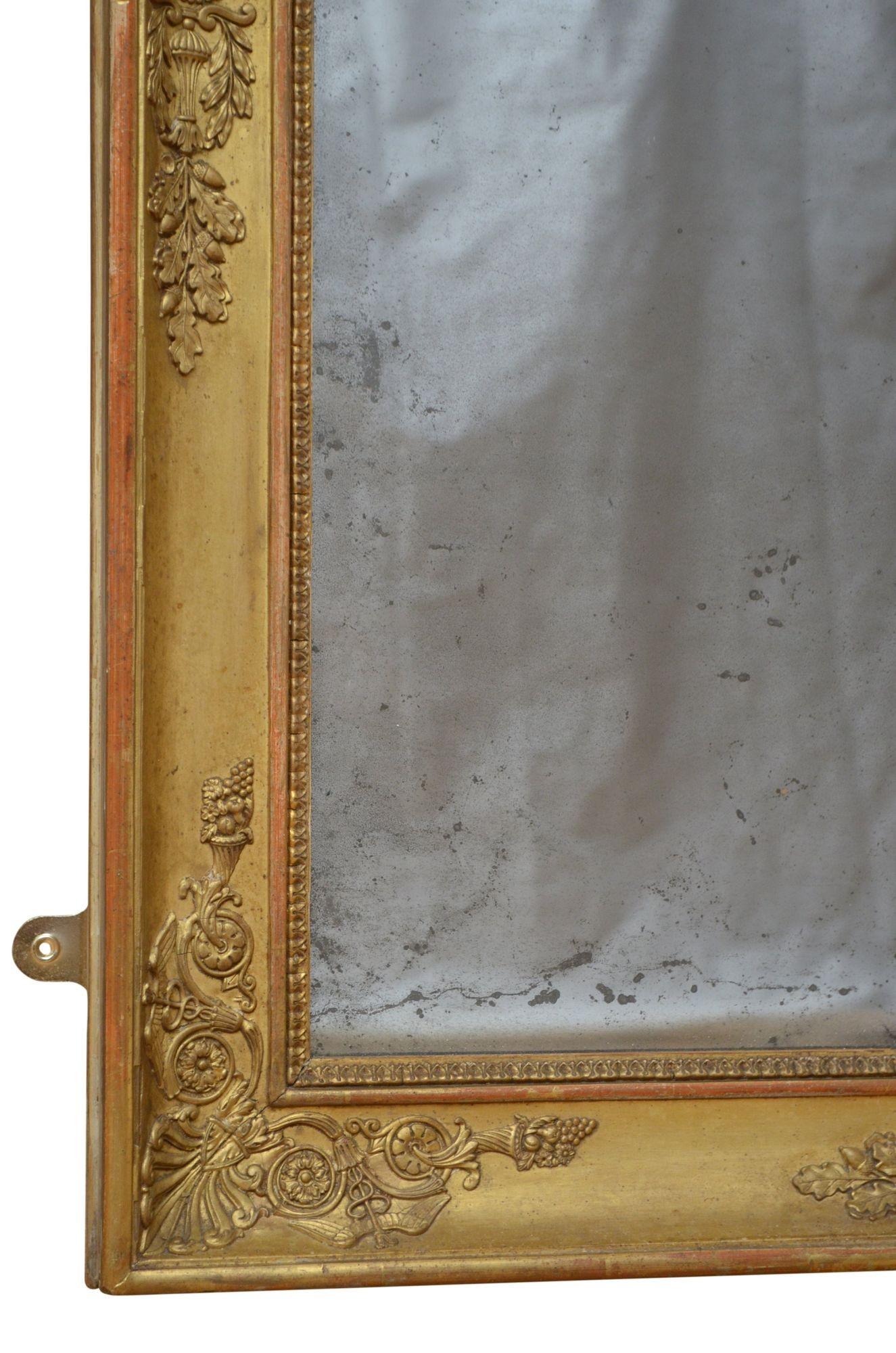 French Louise Philippe 19th Century Giltwood Wall Mirror For Sale